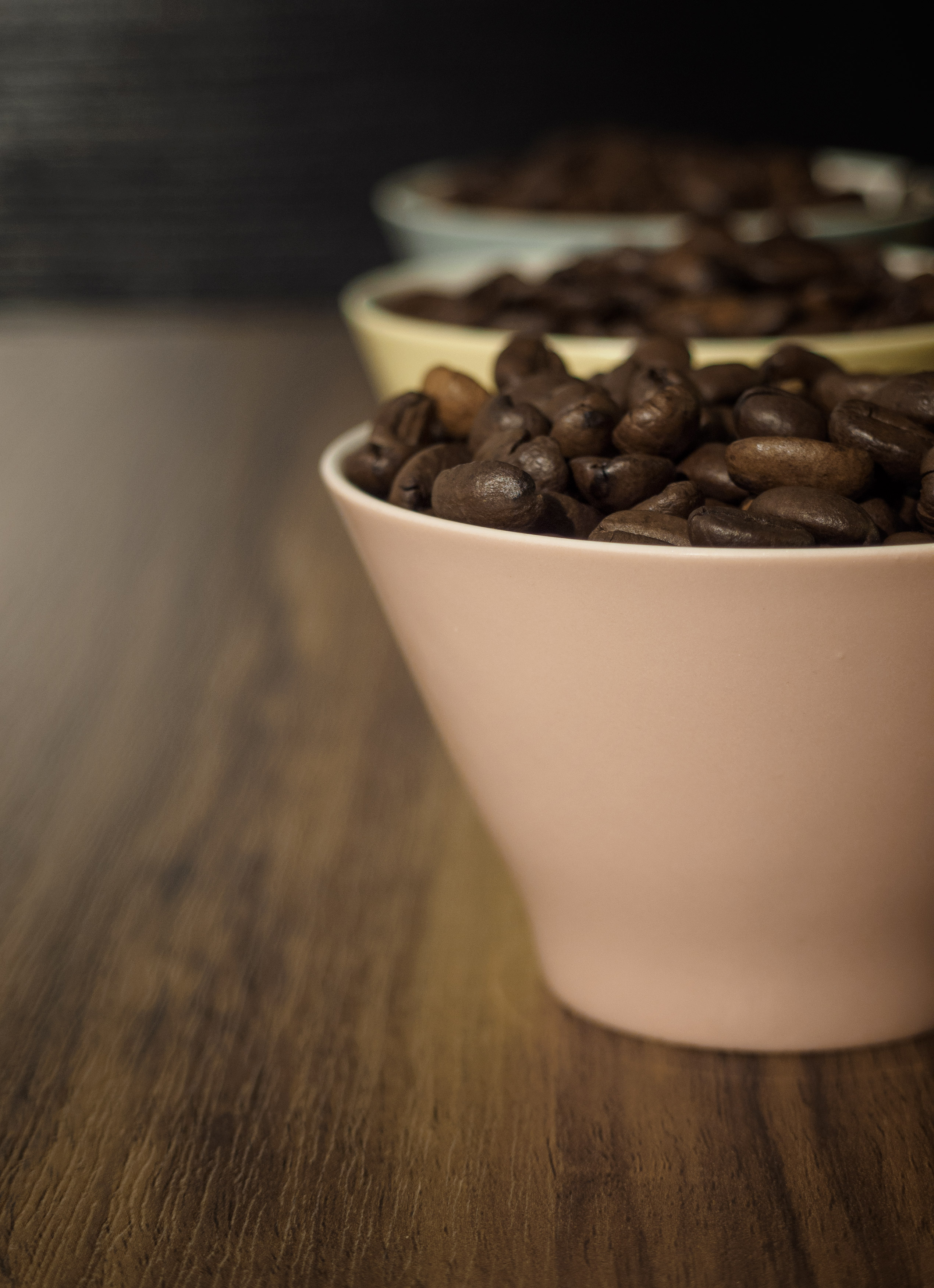 Coffee beans in small cups